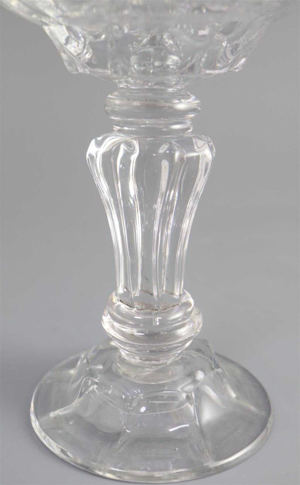 A George II Silesian stem sweetmeat glass, c. 1740, 14.7cm high